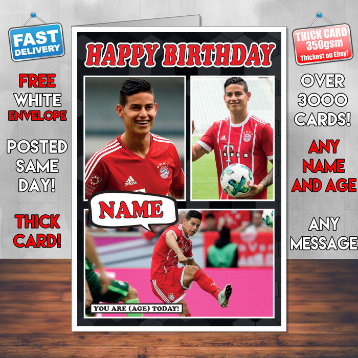 James Rodriguez Bayern M Birthday Card