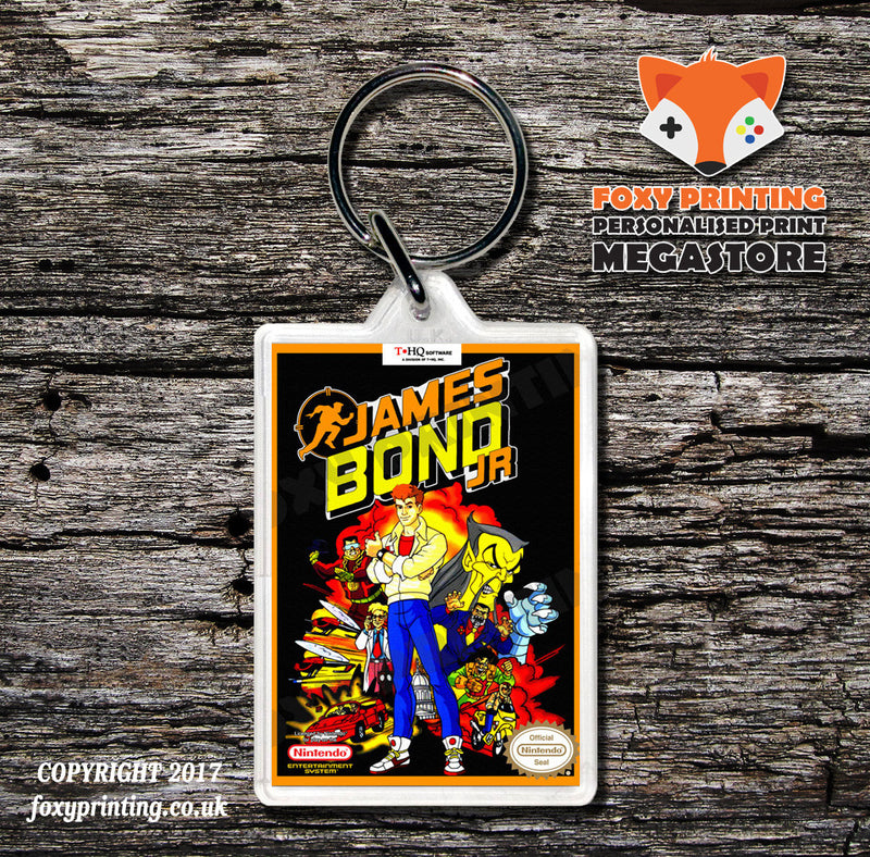 Jackie Chans Action Kung Fu Retro NES Game Cover Art Gaming Keyring