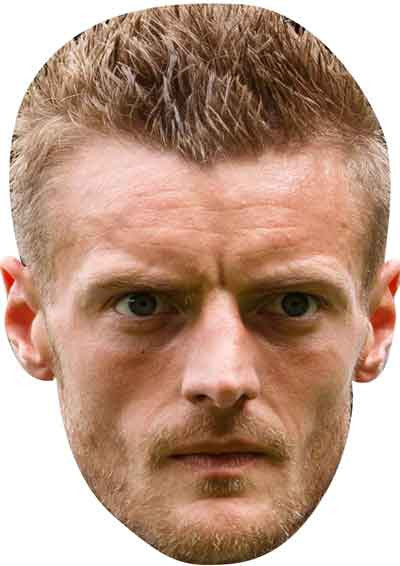 Jamie Vardy Leicester FOOTBALL 2018 Celebrity Face Mask Fancy Dress Cardboard Costume Mask