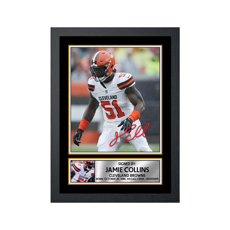 Jamie Collins Sr. Limited Edition Football Signed Print - American Footballer