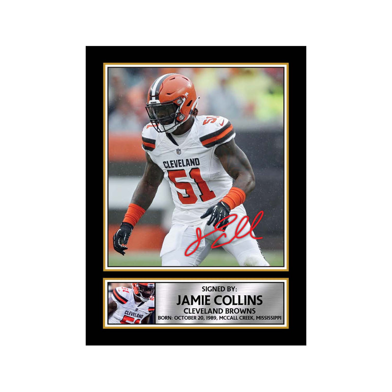 Jamie Collins Sr. Limited Edition Football Signed Print - American Footballer