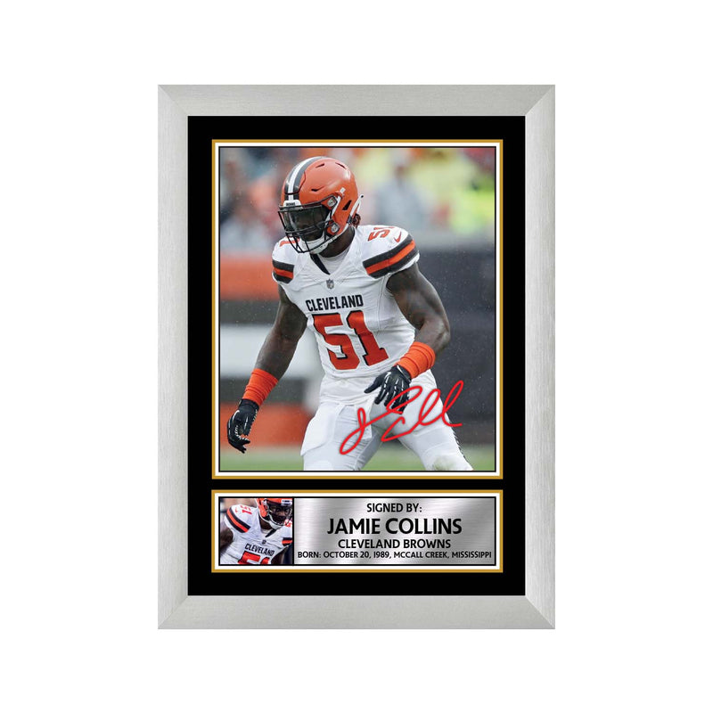 Jamie Collins Sr. Limited Edition Football Signed Print - American Footballer