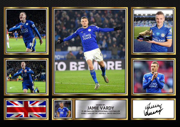 Jamie Vardy Printed Signature Print – Reproduction Print