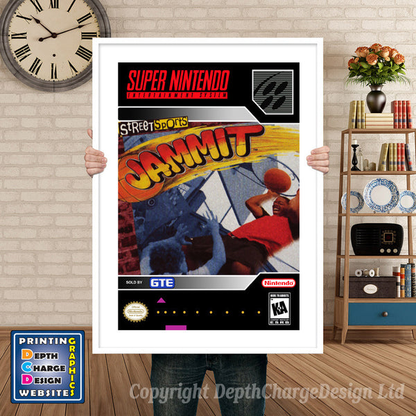 Jammit Super Nintendo Game Inspired Theme Retro Gaming Poster