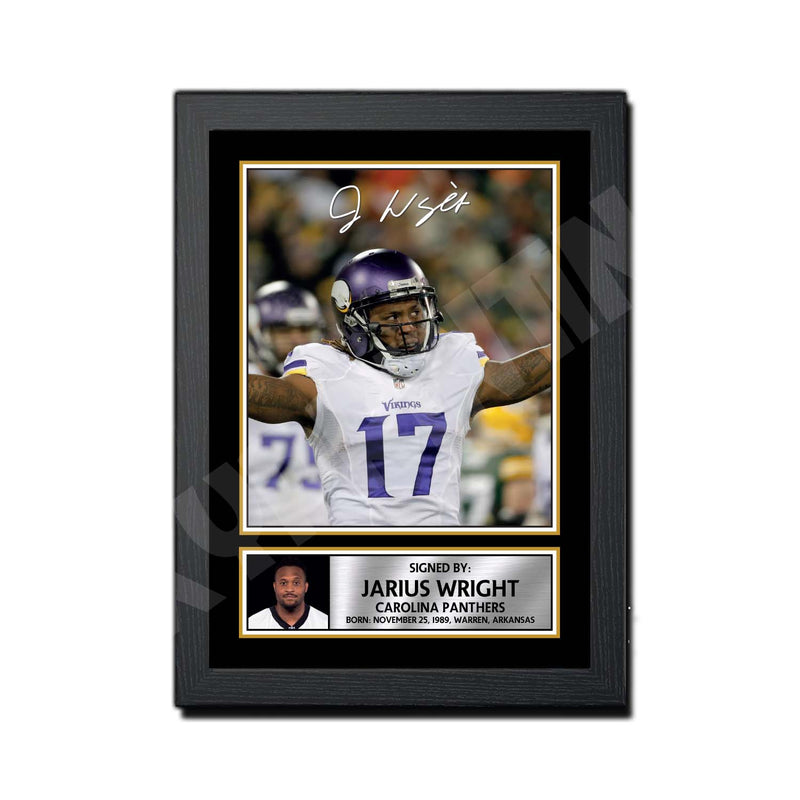 Jarius Wright 1 Limited Edition Football Signed Print - American Footballer