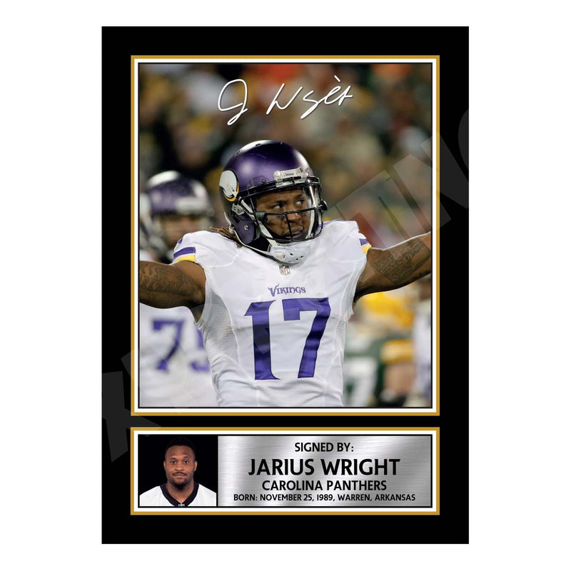 Jarius Wright 1 Limited Edition Football Signed Print - American Footballer