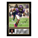Jarius Wright 2 Limited Edition Football Signed Print - American Footballer