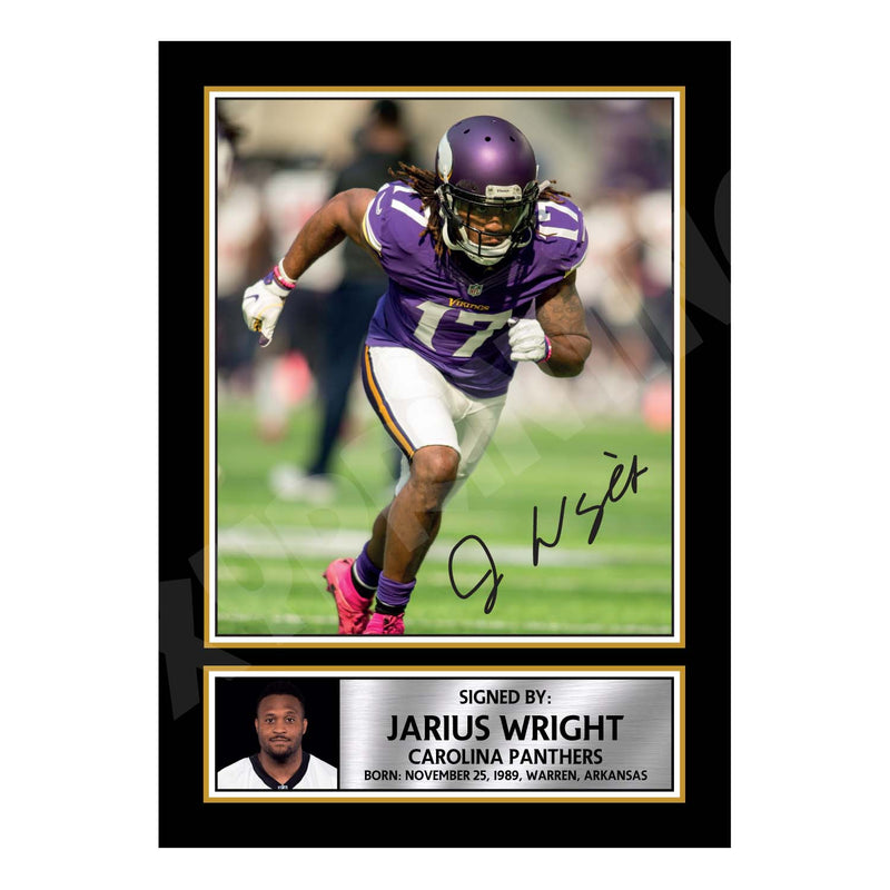 Jarius Wright 2 Limited Edition Football Signed Print - American Footballer