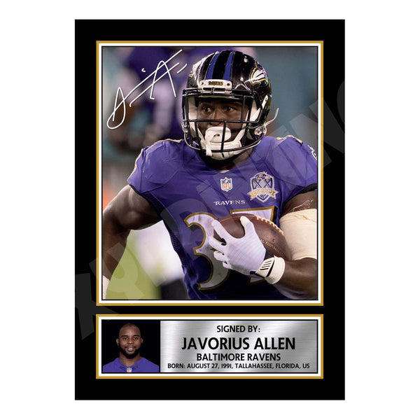 Javorius Allen 1 American Football Printed Signature Print