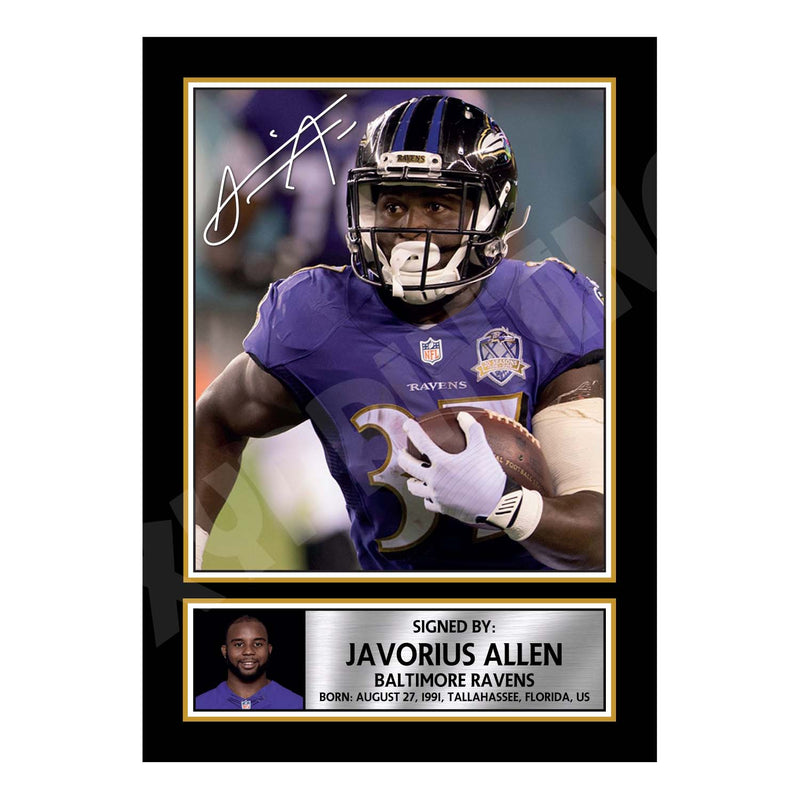 Javorius Allen 1 Limited Edition Football Signed Print - American Footballer