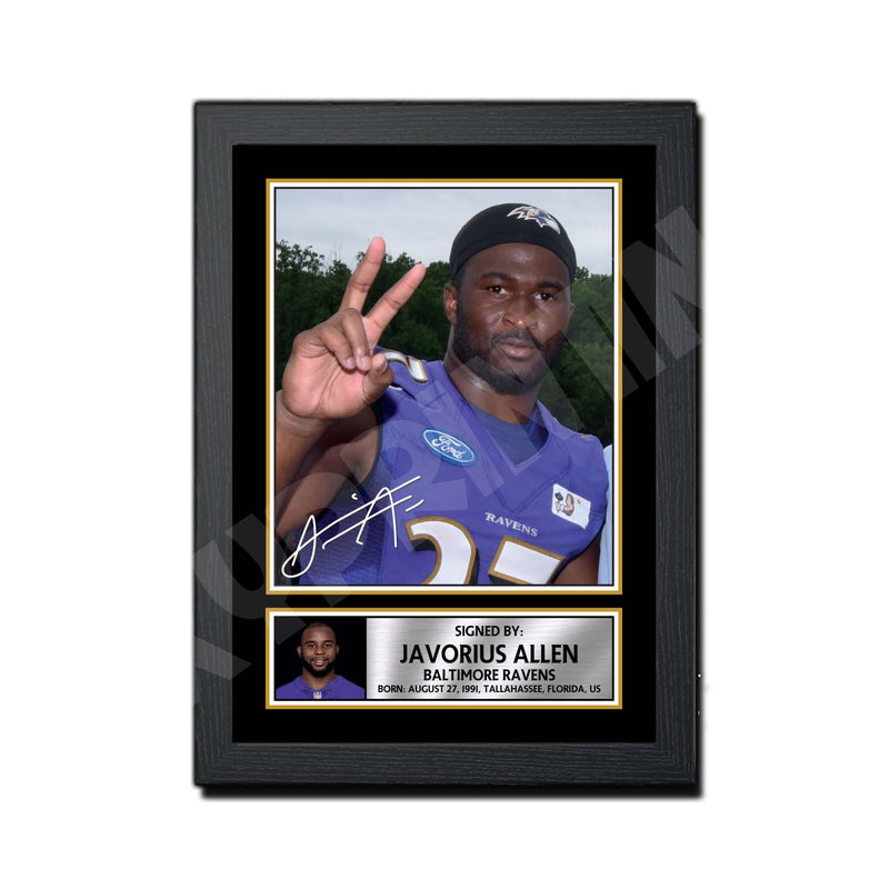Javorius Allen 2 Limited Edition Football Signed Print - American Footballer