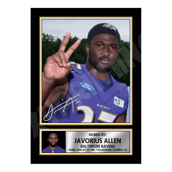 Javorius Allen 2 American Football Printed Signature Print