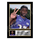 Javorius Allen 2 Limited Edition Football Signed Print - American Footballer