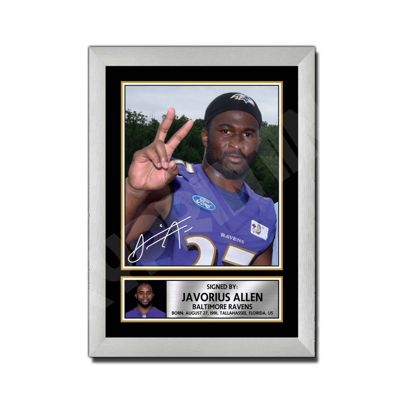 Javorius Allen 2 Limited Edition Football Signed Print - American Footballer