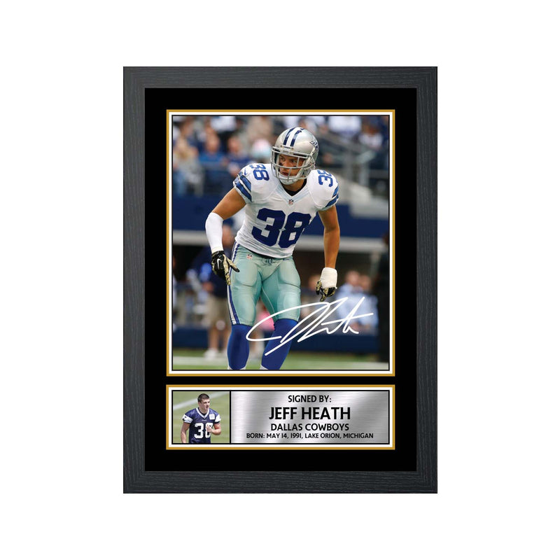 Jeff Heath Limited Edition Football Signed Print - American Footballer