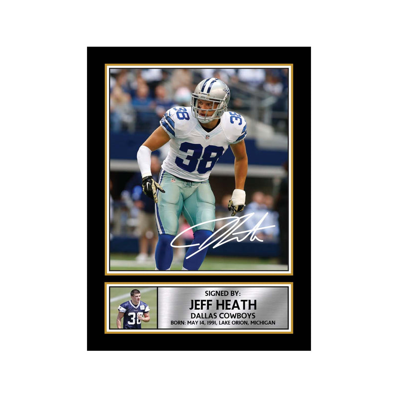 Jeff Heath Limited Edition Football Signed Print - American Footballer