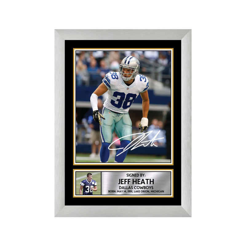 Jeff Heath Limited Edition Football Signed Print - American Footballer