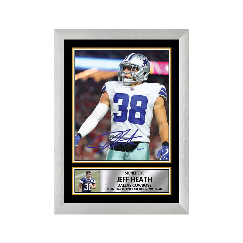 Jeff Heath 2 Limited Edition Football Signed Print - American Footballer