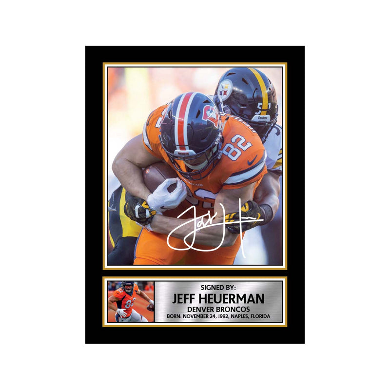 Jeff Heuerman 2 Limited Edition Football Signed Print - American Footballer
