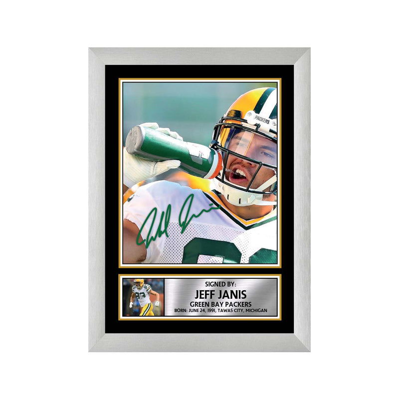 Jeff Janis Limited Edition Football Signed Print - American Footballer
