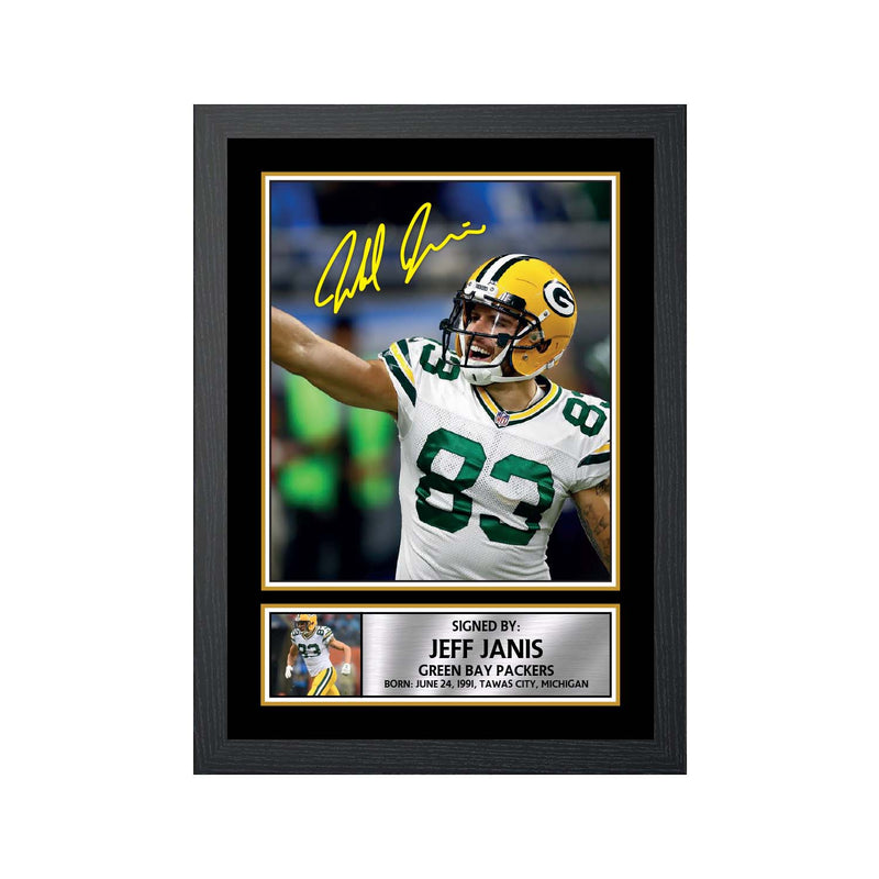 Jeff Janis 2 Limited Edition Football Signed Print - American Footballer