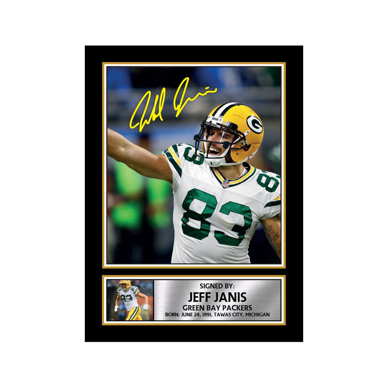 Jeff Janis 2 Limited Edition Football Signed Print - American Footballer