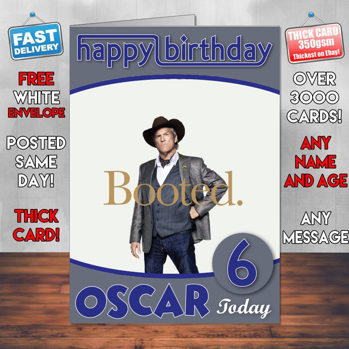 Jeff Bridges Kingsman The Golden Circle Theme Style Personalised Kids Inspired Movie Birthday Card (SA)