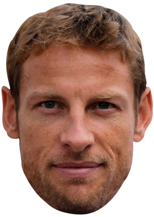 JENSON BUTTON JB - Formula 1 Driver Fancy Dress Cardboard Celebrity Party Face Mask