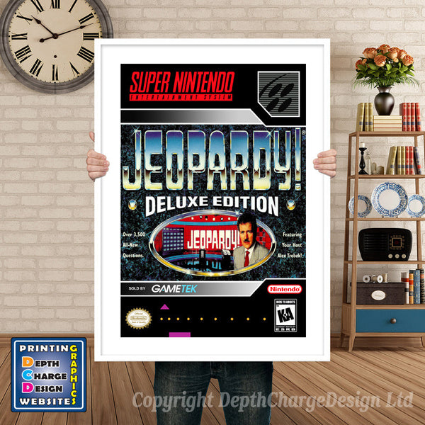Jeopardy Deluxe Edition Super Nintendo Game Inspired Theme Retro Gaming Poster