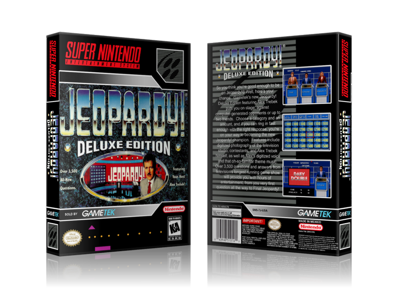 Jeopardy Deluxe Edition Replacement Nintendo SNES Game Case Or Cover