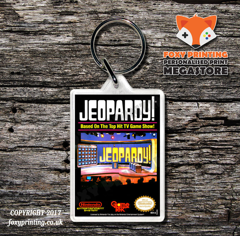 Jeopardy Jr Retro NES Game Cover Art Gaming Keyring