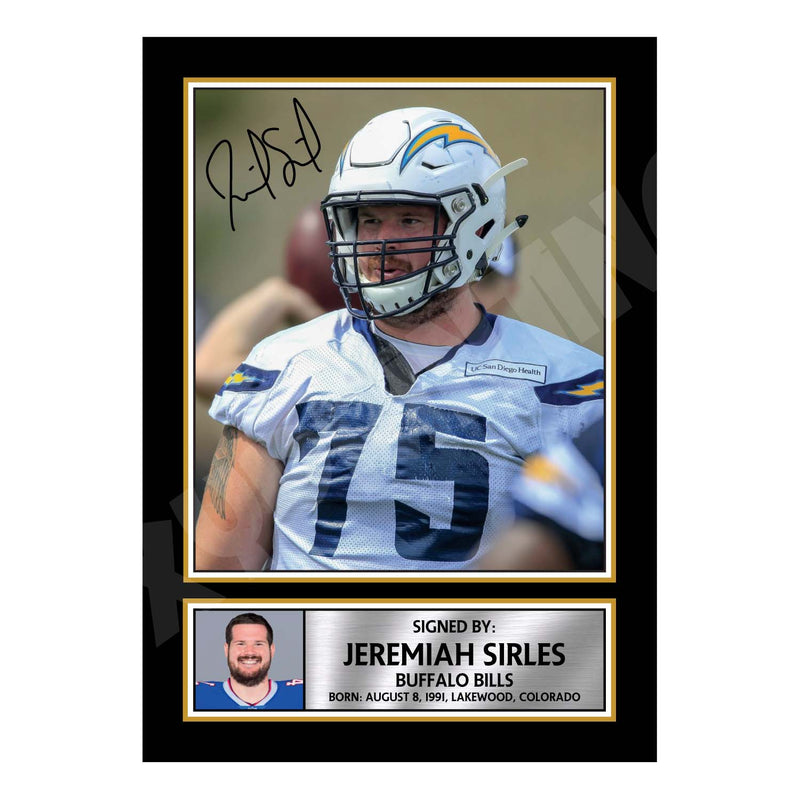 Jeremiah Sirles 1 Limited Edition Football Signed Print - American Footballer