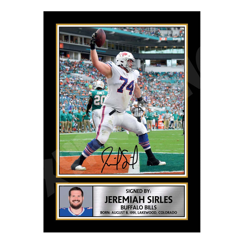 Jeremiah Sirles 2 Limited Edition Football Signed Print - American Footballer