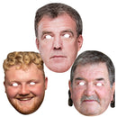 The Farm 3-Pack -Jeremy Clarkson Kaleb Cooper Face Mask Celebrity Cardboard FANCY DRESS HEN BIRTHDAY PARTY FUN STAG DO