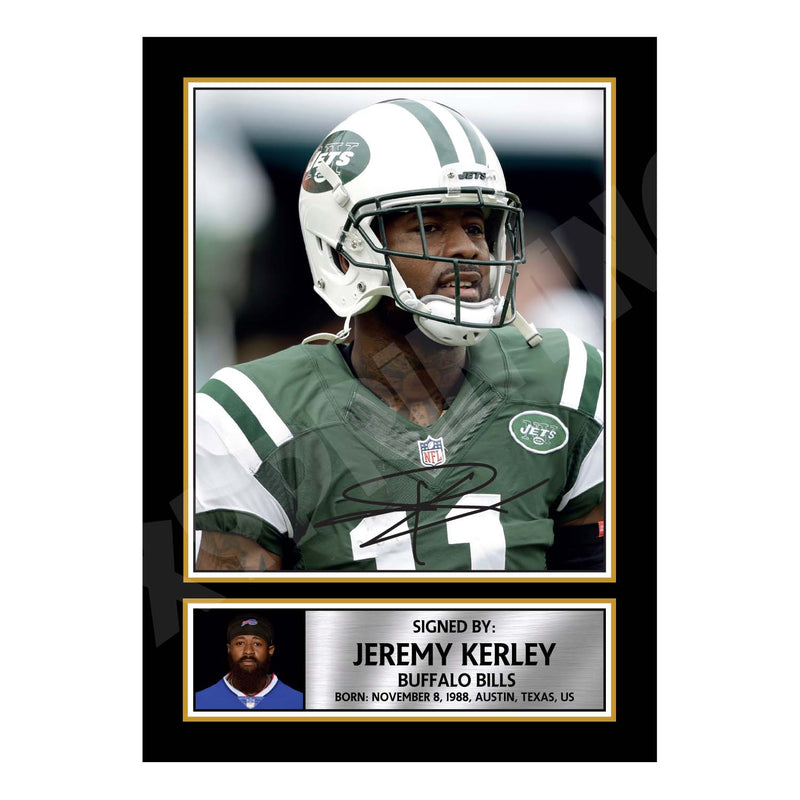 Jeremy Kerley 2 Limited Edition Football Signed Print - American Footballer