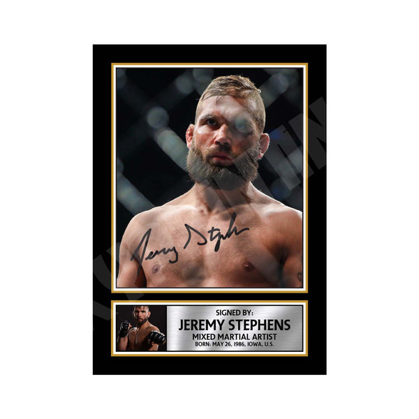 Jeremy Stephens 2 MMA Wrestler Printed Signature Print – MMA Wrestling