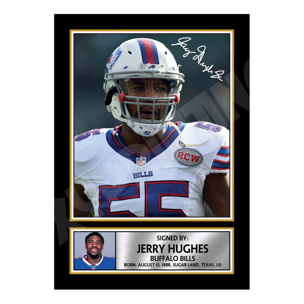 Jerry Hughes 1 American Football Printed Signature Print