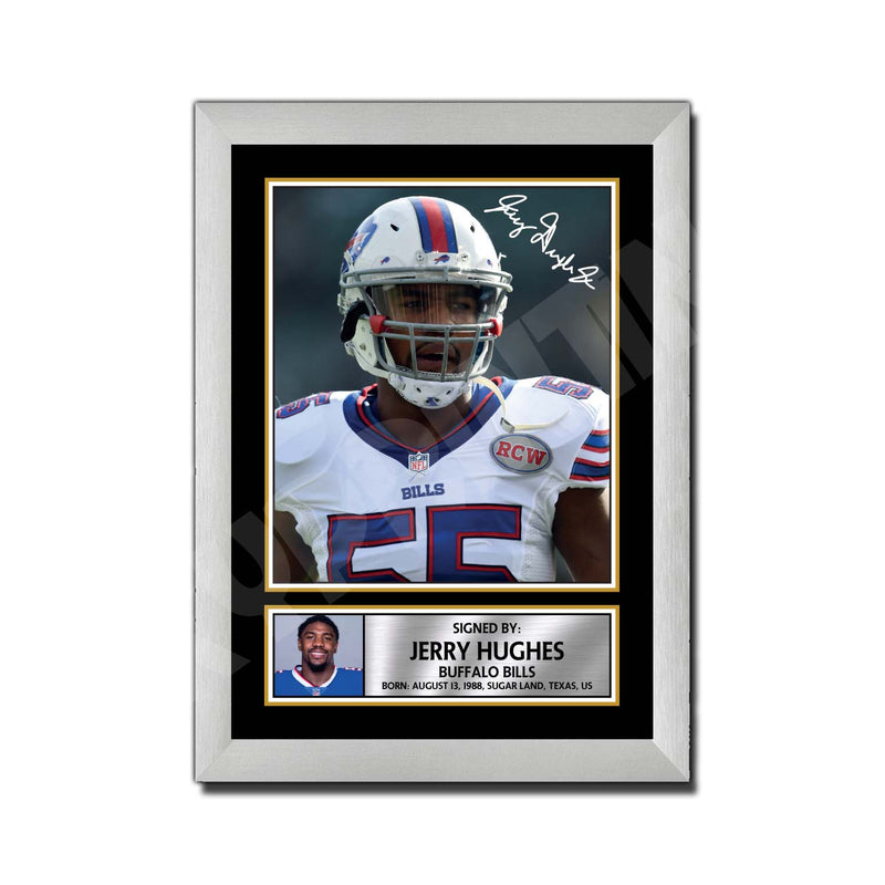 Jerry Hughes 1 Limited Edition Football Signed Print - American Footballer