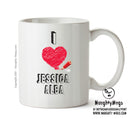 I Love Jessica Alba Mug - I Love Celebrity Mug - Novelty Gift Printed Tea Coffee Ceramic Mug