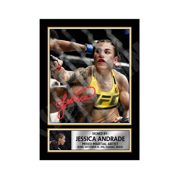 Jessica Andrade 2 MMA Wrestler Printed Signature Print – MMA Wrestling