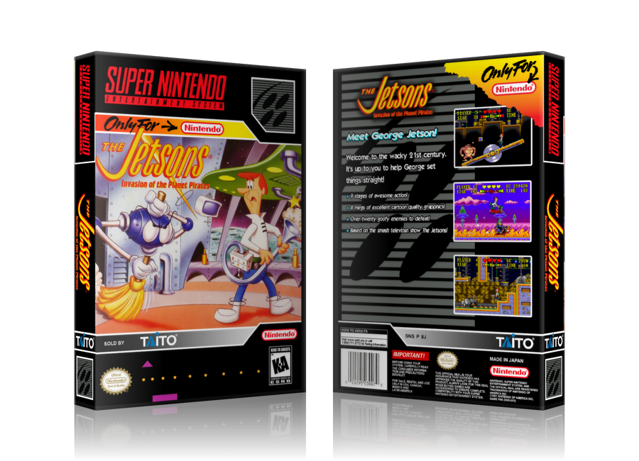 Jetsons Invasion Of The Planet Pirates Replacement Nintendo SNES Game Case Or Cover – SNES Replacement Game case product