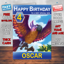 Personalised Jeweled Macaw Inspired Style Game Kids Inspired Birthday Card (SA)