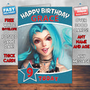 Jinx League Of Legends 2016 Inspired Style Game Kids Inspired Birthday Card (SA)