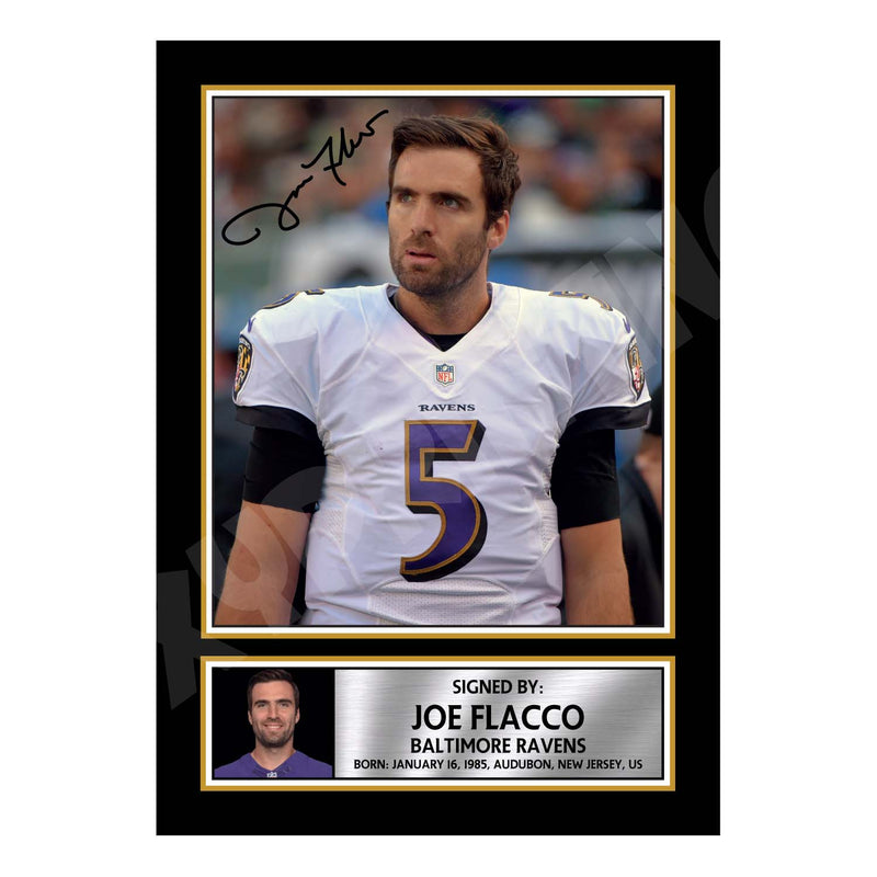 Joe Flacco 1 Limited Edition Football Signed Print - American Footballer