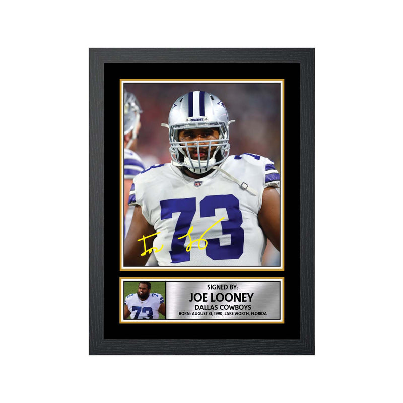 Joe Looney Limited Edition Football Signed Print - American Footballer