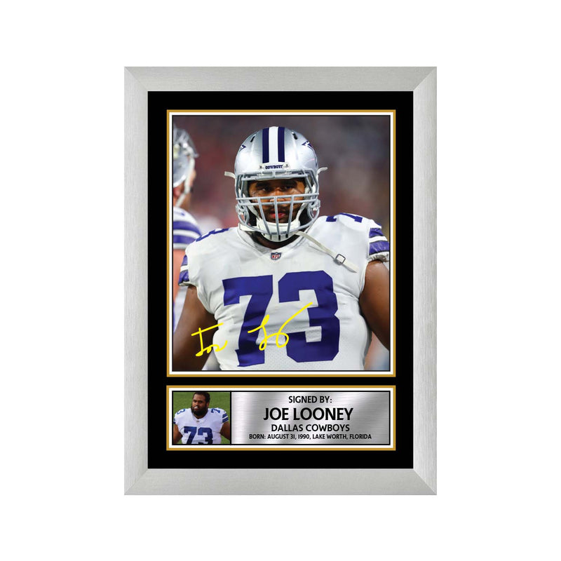 Joe Looney Limited Edition Football Signed Print - American Footballer