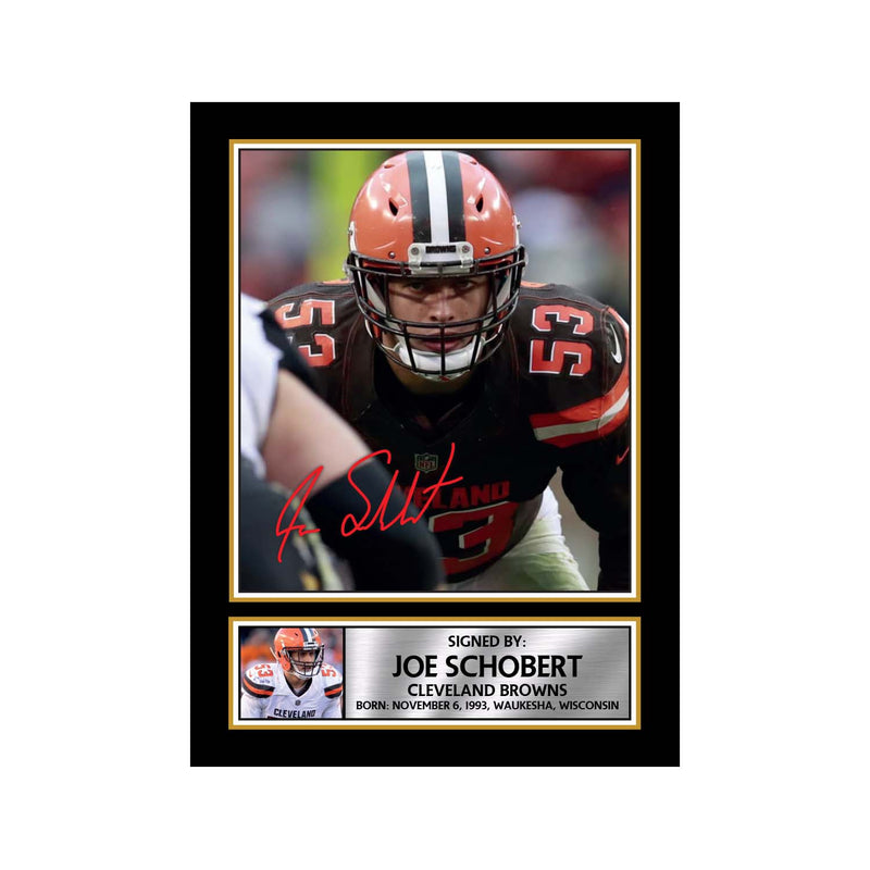 Joe Schobert Limited Edition Football Signed Print - American Footballer