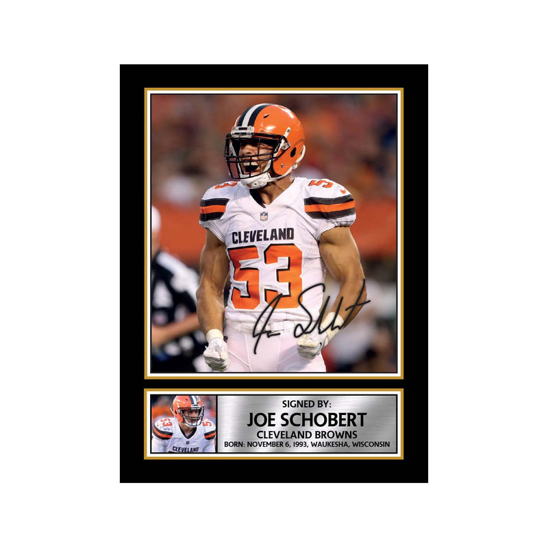Joe Schobert 2 Limited Edition Football Signed Print - American Footballer