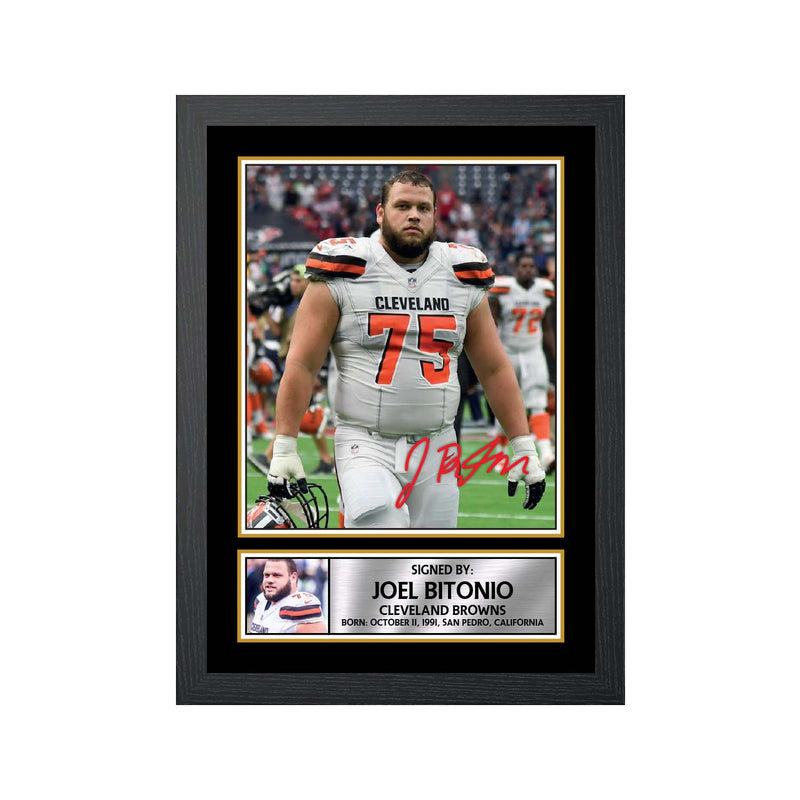 Joel Bitonio Limited Edition Football Signed Print - American Footballer