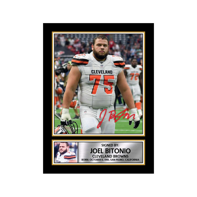 Joel Bitonio Limited Edition Football Signed Print - American Footballer